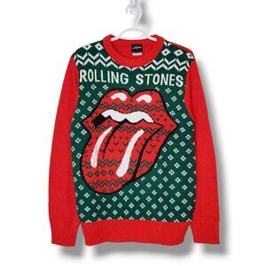 The Rolling Stones Ugly Christmas Sweater Knit Sweater Red Size S